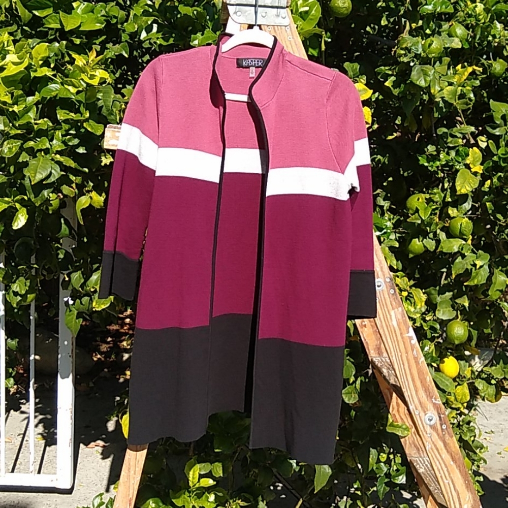 KASPER Cardigan Color Block Sweater M